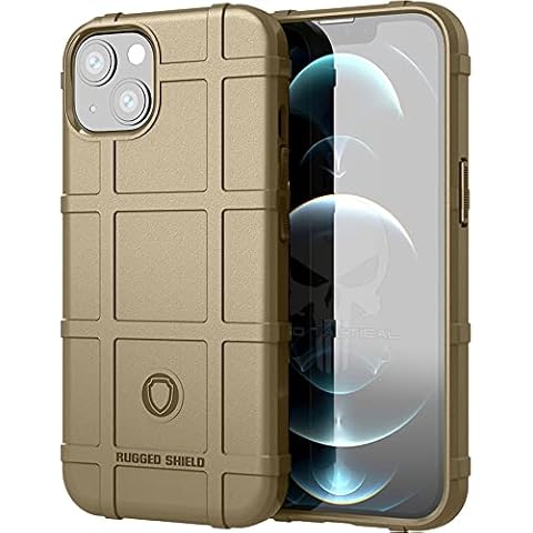 EGO TACTICAL Rugged Shield Brand Solid Color TPU Phone Case for iPhone 14 - FDE Tan Khaki Brown Flat Dark Earth Cover
