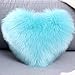 Cratone Housse de Coussin décorative en Forme de cœur en Fausse Fourrure à Poils Longs Blanc 40 x 50 cm Bleu (Sans noyau)
