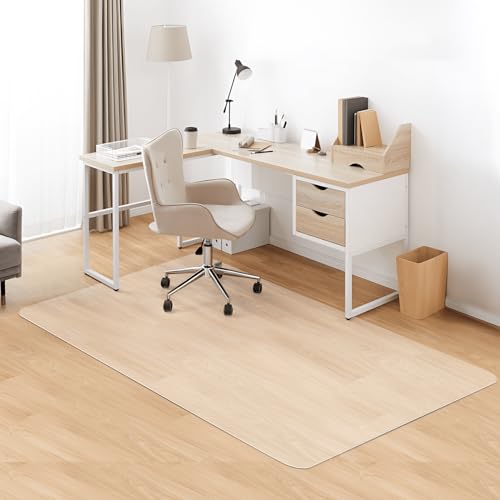 Image of Kuyal Clear Chair mat for Hardwood Floor 46 x 72 inches Transparent Floor Mats Wood /Tile Protection Mat for Office & Home (46 inch X 72 inch Rectangle)