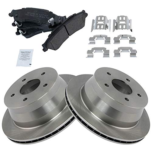 Image of TRQ Rear Semi Metallic Brake Pad and Rotor Set | For 97-05 Chevrolet Blazer 4WD 99-01 AWD 03-05 RWD with 95 mm Rear Rotor Overall Height 98-04 S10