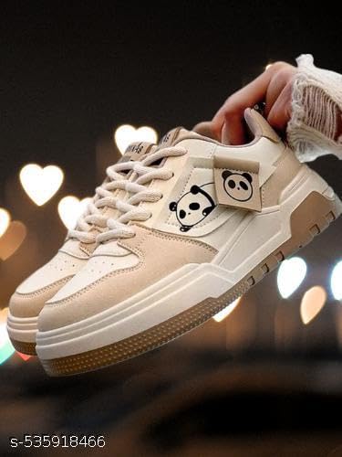 Image of Sneakers for Women Comfortable Synthetic Leather Shoes for Woman, Lace-Up Casual Girls Shoe, Lightweight Sneaker Shoes for Woman