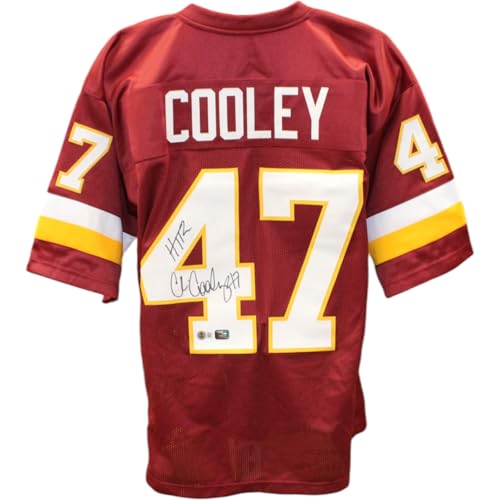 Chris Cooley Autographed/Signed Pro Style Red Jersey HTTR Beckett 48041
