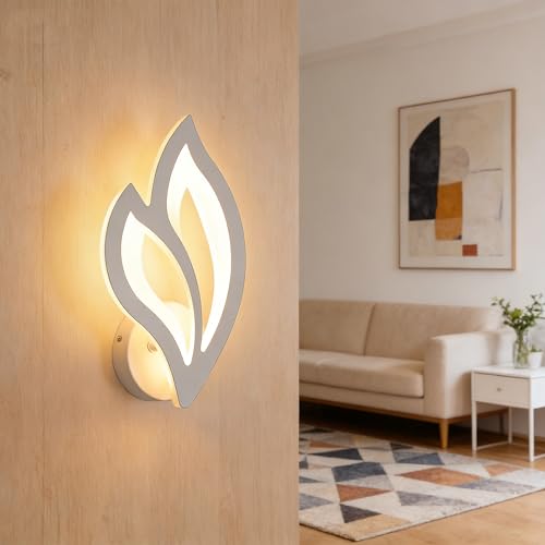 SENQIU Applique da Parete Interno, 13W 1500LM 3000K Luce Bianco Calda Lampada da Parete a LED a Forma di Fiore in Acrilico, Lampada a Muro Moderna per Corridoio, Camera da Letto, Soggiorno