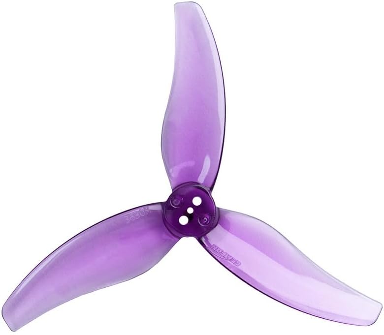 GEMFAN 2 Pairs Hurricane 3630 Propellers 1.5mm T-Mount 3-Blade CW CCW Paddle for RC Drone (Purple)