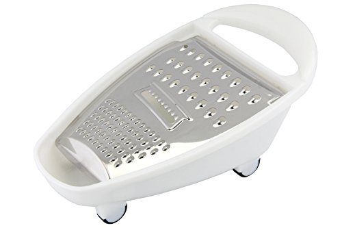 Image of APOLLO 1-Piece 270x103x150mm plastic and stainless steel SS Grater and Store,white