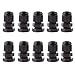 Produktbild MagiDeal 10pcs PG7 Schwarzes Kunststoff IP68 Wasserdichte Kabelverschraubung Stecker 3-6.5mm