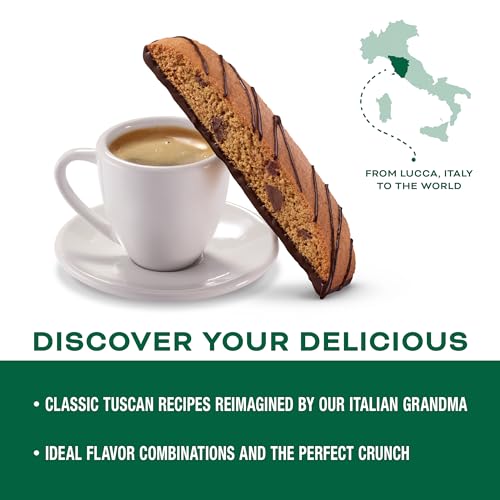 Nonni's Espresso Chocolate Chip Biscotti Cookies - Espresso Cookies - Biscotti Italian Cookies Drizzled w/ Dark Chocolate - Italian Biscotti Individually Wrapped Cookies - Kosher - 6.88 oz