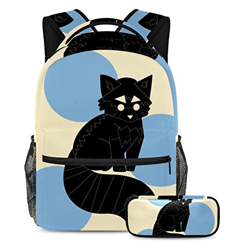 Sac à dos à carreaux jaune avec trousse assortie pour écoliers