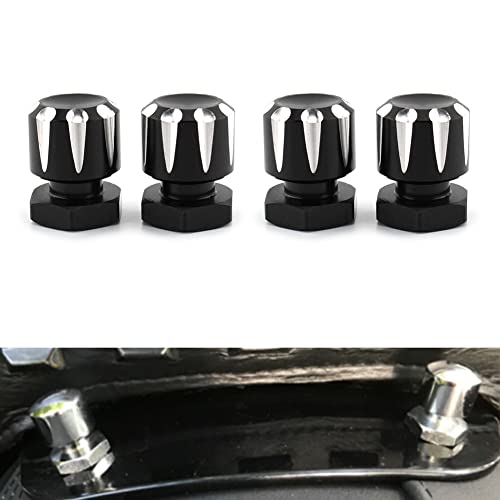 Gzyf Motorcycle Rear Passenger Solo Seat Fixing Bolts Nuts For Harley Softail Flst Fxst 2007-2017, Touring Flht Flhr Flhx Fltr 1998-2021, Black & Chrome #TOP4