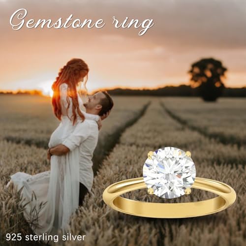 1CT-3CT Round Cut Moissanite Solitaire Ring Ring 10K 14K 18K White/Rose/Yellow Gold Halo Moissanite Ring Round Brilliant Moissanite Women's Engagement Proposal Ring4
