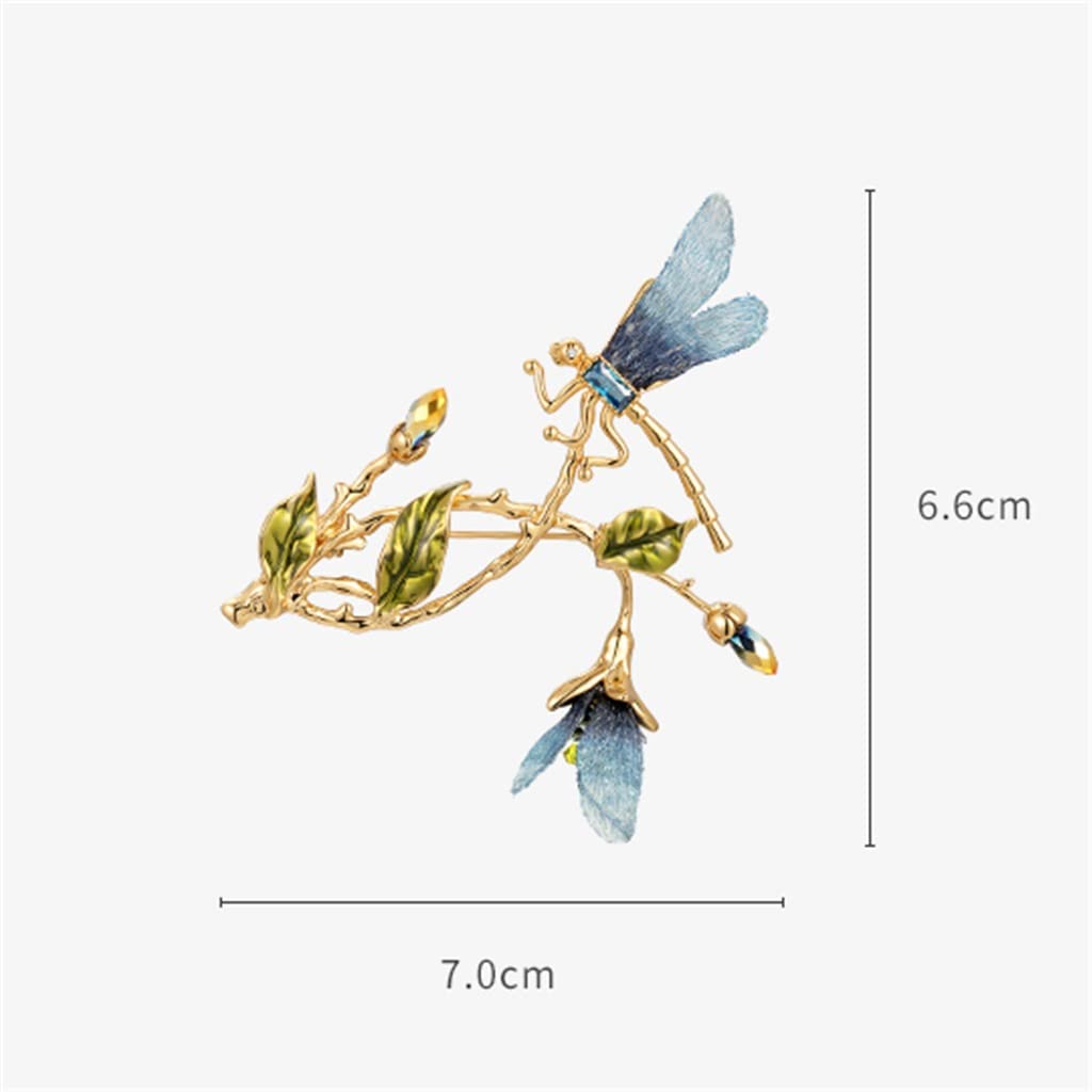 Stickerei Farbverlauf Libelle Blume Romantische Blatt Brosche Brosche Kleid Mantel Pin Zubehör