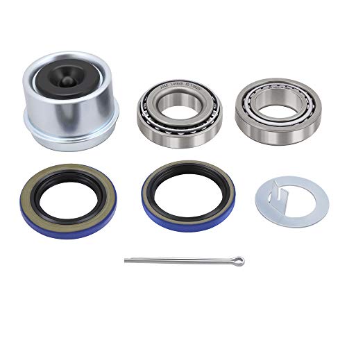 Xike 1 Set Fits 1-1/16'' Inch Axles Trailer Wheel Hub Kit, Include L44649/10 Bearings, 12192Tb, 15192Tb /34823, 10-60 Seal, Od 1.98'' Dust Cover And Cotter Pin. #TOP2