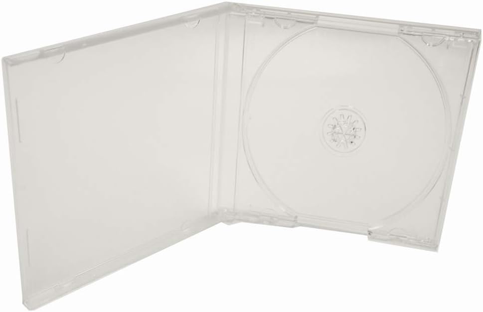 Smartbuy Standard 10.4 mm Clear Jewel Case Single CD DVD Disc Storage with Assembled Clear Removable Tray (25 Pack)