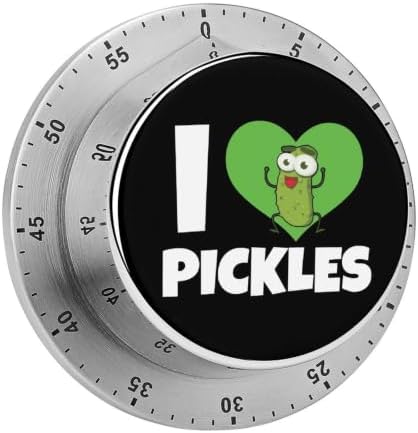 I Love Pickles Funny Kitchen Timers for Cooking Magnetic Stainless Steel Timer Alarm Clock image 4