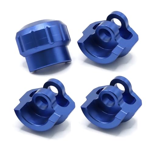 RC Car Accessories for Arrma 1/7 1/8 4pcs Metal Shock Cap Protector Shock Absorber Protection Cover AR330492 RC Car Upgrade Parts Accessories(Blue)