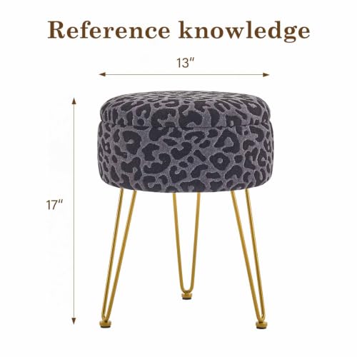 Image of Ottomans Round Ottoman with Storage Footstools Vanity Chair