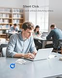 TECKNET Bezprzewodowa Mysz Bluetooth (BT 5.3/5.0+2,4G), Boczne Kółko Przewijania, Ładowalna Mysz Ergonomiczna, Ciche Klikanie, 4800 DPI, 7 Przycisków, dla Mac OS, Windows, Biały