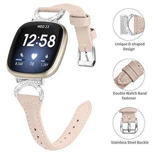 Gimuk Leather Strap Compatible with Fitbit Versa 4/Sense 2 - Image 4