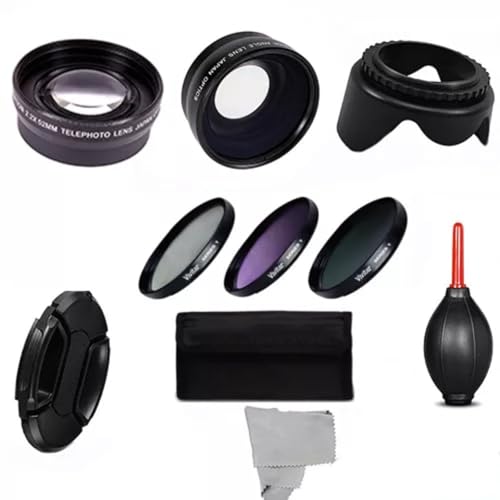 Camera Lens Kit, 58mm HD Wide Angle, Zoom, Macro, Filter Set for Canon EOS Rebel T4i T5i T6