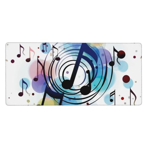 Tapis de souris de jeu XXL motif notes de musique surface lisse