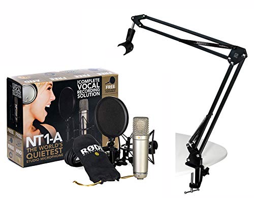 RØDE - Rode NT1-A Kit microphone à condensateur avec bras articulé avec pince de fixation pour table Shop2rock