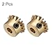 uxcell 2pcs Bevel Gear 0.8 Module 1:1 Reduction Rate 15T 4mm Hole Dia Bevel Pinion Gear Brass, 45 Degree Steering Gear for Hardware Mechanical Rotation, Yellow