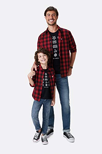 Camisa Xadrez Fio Tinto, Malwee Kids, Meninos, Vermelho, 10