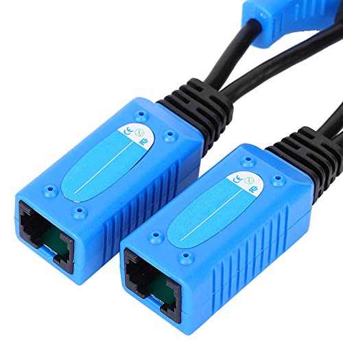 Kit combinador divisor de cable POE para cámaras de seguridad IP y puntos de acceso inalámbricos, convierte dispositivos sin POE a habilitados para POE, 2 adaptadores RJ45, rango de 30-40m miniatura 3