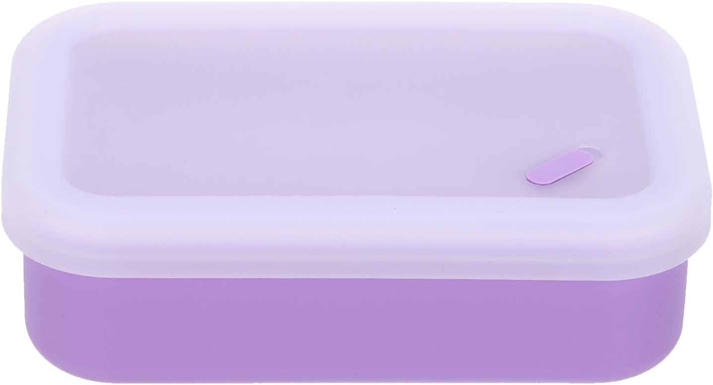 PATIKIL Leakproof Travel Soap Case, Silicone Travel Soap Container with Draining Layer Portable Bar Soap Holder for Bathroom Camping Gym, Translucent Purple