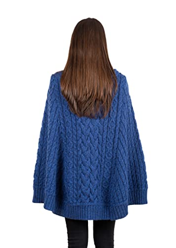 SAOL 100% Merino Wool Cowl Neck Button Poncho for Ladies3