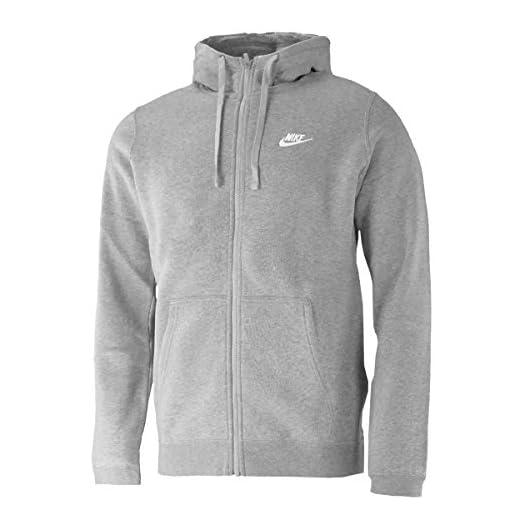 Nike Herren M Nsw Club Hoodie Fz Bb, Grau (dk grey heather), M