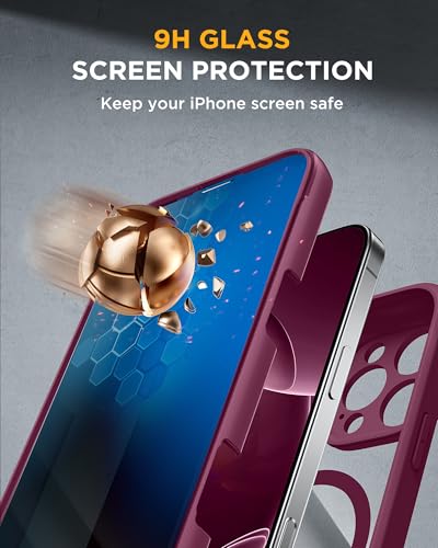 Image of miracase Privacy for iPhone 16 Pro Max Case, 25 Anti-Spy, Plum | Built-in Privacy Screen Protector, Compatible with MagSafe, Full Camera Protection, 360 Full Body Shockproof Phone Case 6.9 inch