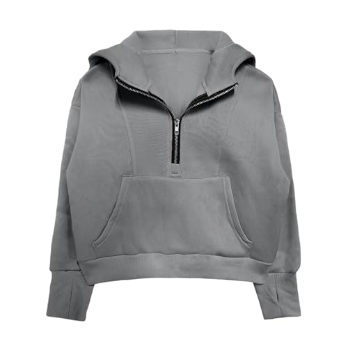 Girls Half Zip Hoodies Long Sleeve Thumb Hole Casual Sweatshirts Fleece Lined Pullover with Pockets Tween Clothes4