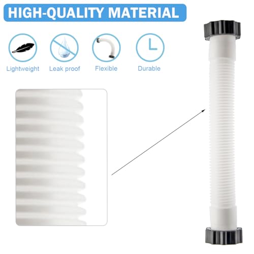 Zzyyldu 11535 Pool Sand Filter Pump Hose - 16 Inch Intex Interconnecting Hose for Sand Filter Pumps Replacement Hose Salt Water Pump Hoses for Above Ground Pool Intex Filter Pumps & Saltwater Systems