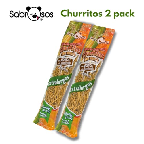 Sabrosos Brand Sesame Corn Sticks - Churritos de Maiz con Ajonjoli - Family Pack (2 x 500g) (2 X 17.6 oz) by Sabrosos Churritos Michoacanos