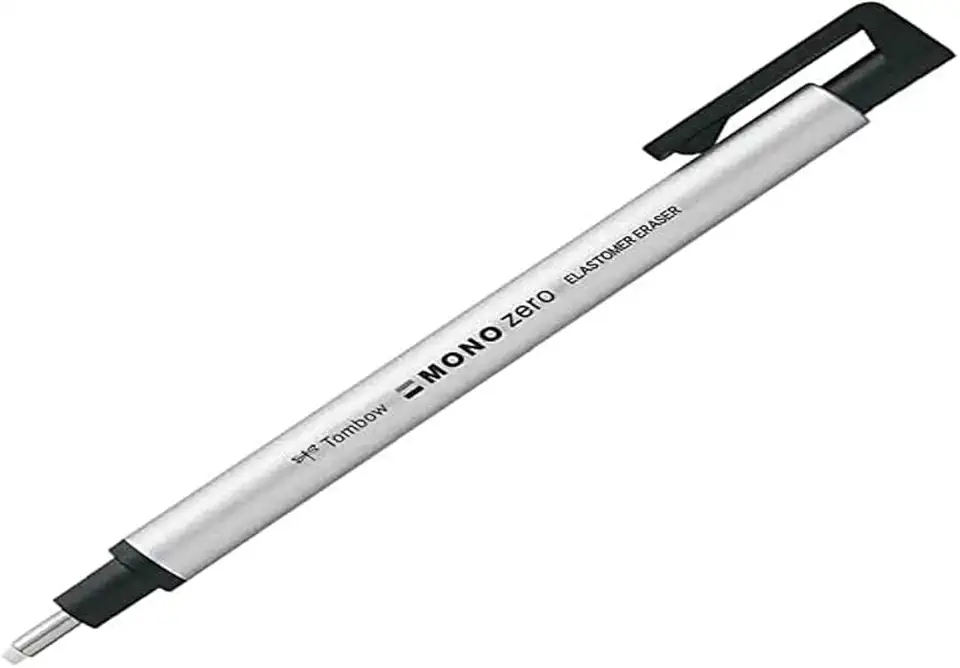 Caneta Borracha Mono Zero Ponta Redonda, Branco/Negro, ø 2.3 mm, Tombow, 57305