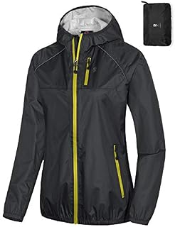 Little Donkey Andy Women's Waterproof Cycling Bike Jacket with Hood, Running Rain Jacket