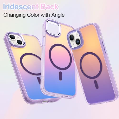 Coque irisée iPhone 15 Magsafe antichoc et laser fluorescent