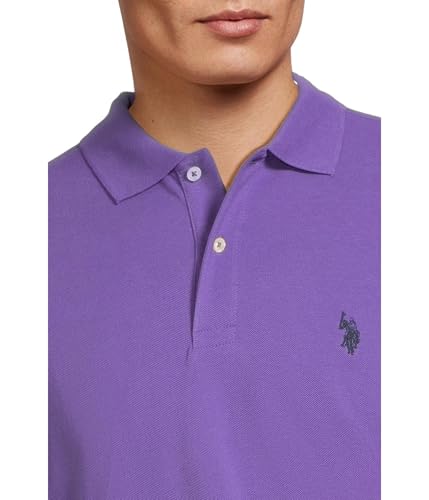 Image of U.S. POLO ASSN. Men Cotton Regular Fit Solid Polo With Small Pony | Two-Button Closure Pique Polo Shirt, Summer Fashion Golf Shirt