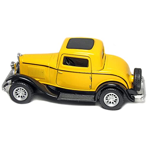 Kinsmart Set Of 4: 5" 1932 Ford 3-Window Coupe 1:34 Scale (Green/Maroon/Red/Yellow) Toy, Multicolor #TOP4