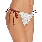 Nanette Lepore Women's Side Tie Hipster Bikini Swimsuit Bottom, Ivory/Coachella, Medium