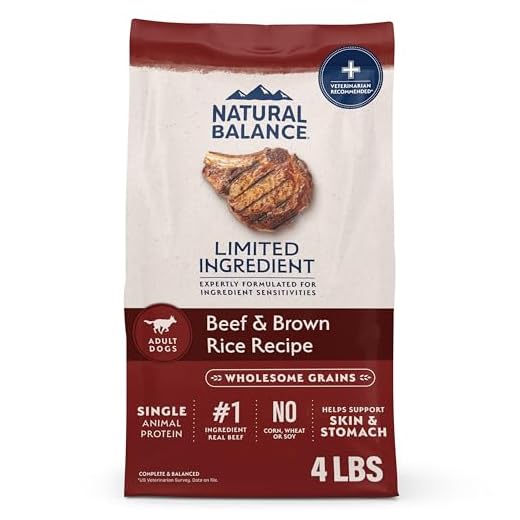 Natural Balance Limited Ingredient Adult Dry Dog Food with Healthy Grains, Beef & Brown Rice Recipe, 4 Pound (Pack of 1)