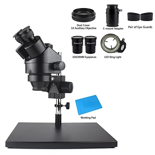 XuuSHA Kit de acessórios de microscópio Slide Preparation Camer 3,5X 90X Zoom Simul-Focal Trinocular