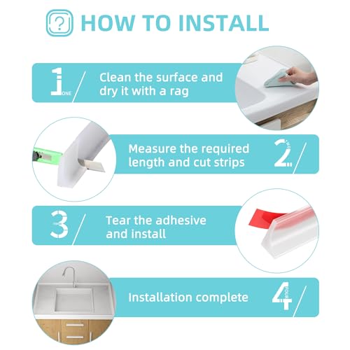 Image of Shower Threshold Water Dam,Walk in Shower Water Guard, Shower Dam Water Barrier Bathroom Sink Splash for Dry And Wet Separation Caulk Seal Strip Edge Trim (98Inch, Transparent)