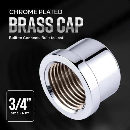 SUPPLYGIANT 3/4" Chrome Plated Brass Cap Pipe Fitting for Water Supply Lines Premium Quality Corrosion Resistant by SUPPLYGIANT - Used condition - Image 2