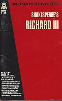 Paperback Shakespeare's Richard III (Monarch notes) Book