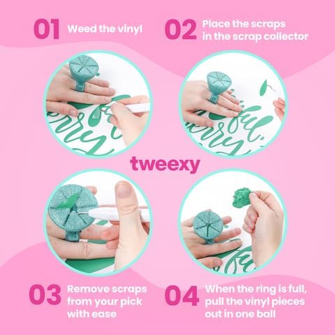 Miniatura 6 de Anillo colector de desechos Tweexy Craft, de vinilo para transferencia de calor, soporte de hojas de papel y adhesivos HTV