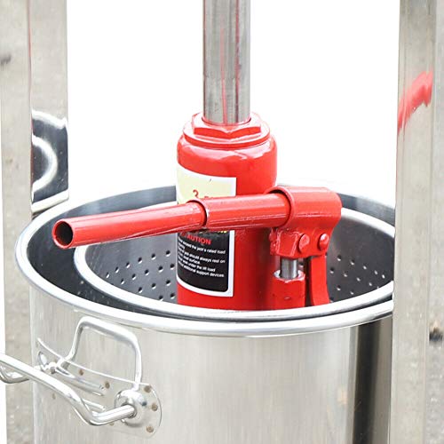 Foto von Fetcoi Obstpresse Apfelpresse 12L - Manuelle Saftpresse mit Antihaftschicht Beerenpresse, Hydraulische Fruchtpresse Weinpresse Für jegliche Arten von Saft & Gemüse, Tan, Silber