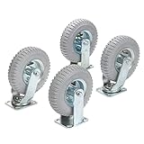 Global Industrial Full Pneumatic Caster Kit 2 Swivel, 2 Rigid, 8