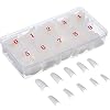 500 Pièces Faux ongles et capsules kit tips ongles Art Tips Naturel Français Artificiel ABS avec Boîte pour Femmes Fille gel